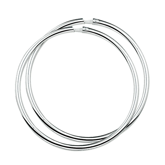 oorringen 2,0 mm ronde buis zilver gerhodineerd