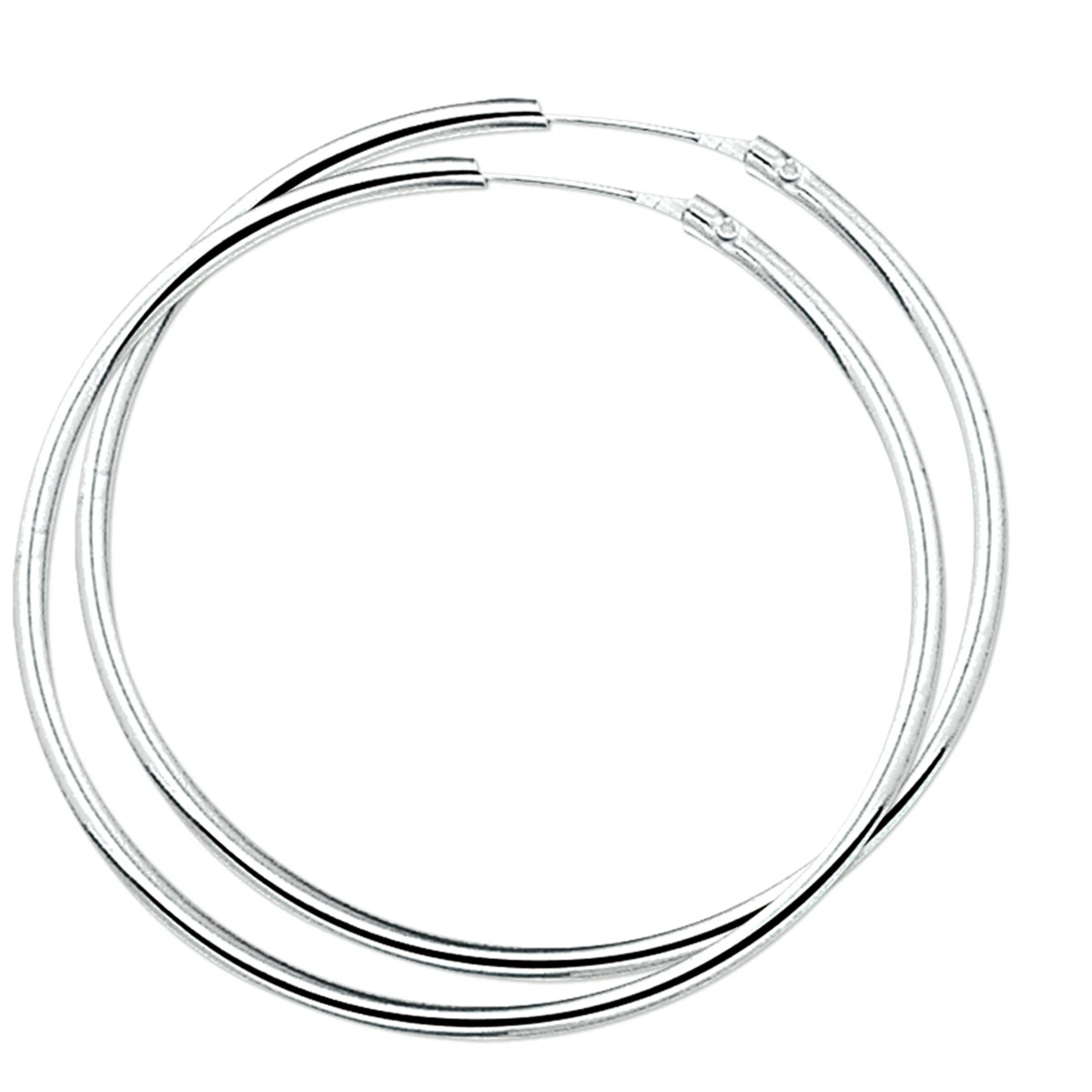 oorringen 2,0 mm ronde buis zilver gerhodineerd