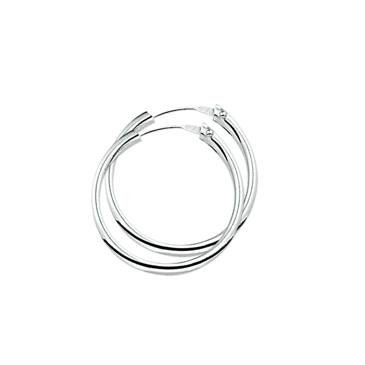 oorringen 2,0 mm ronde buis zilver gerhodineerd