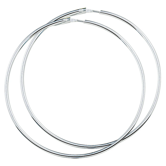 oorringen 2,0 mm ronde buis zilver wit