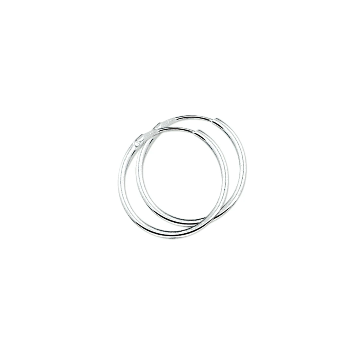 oorringen 2,0 mm ronde buis zilver wit