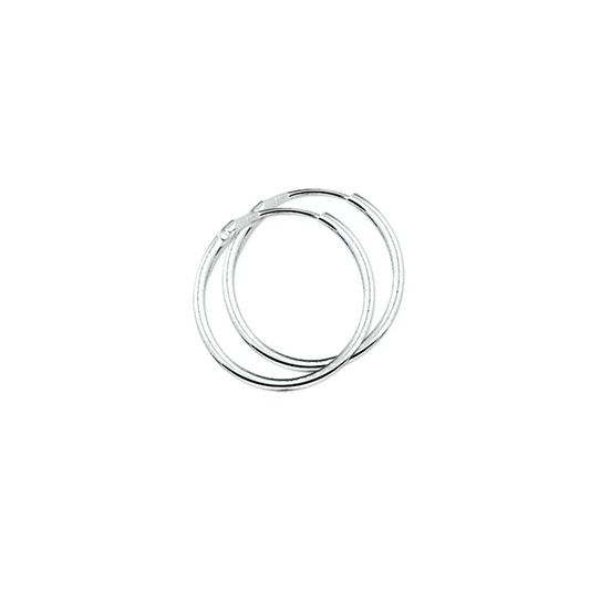 oorringen 2,0 mm ronde buis zilver wit