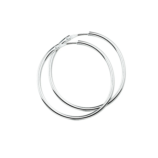 oorringen 2,0 mm ronde buis zilver wit