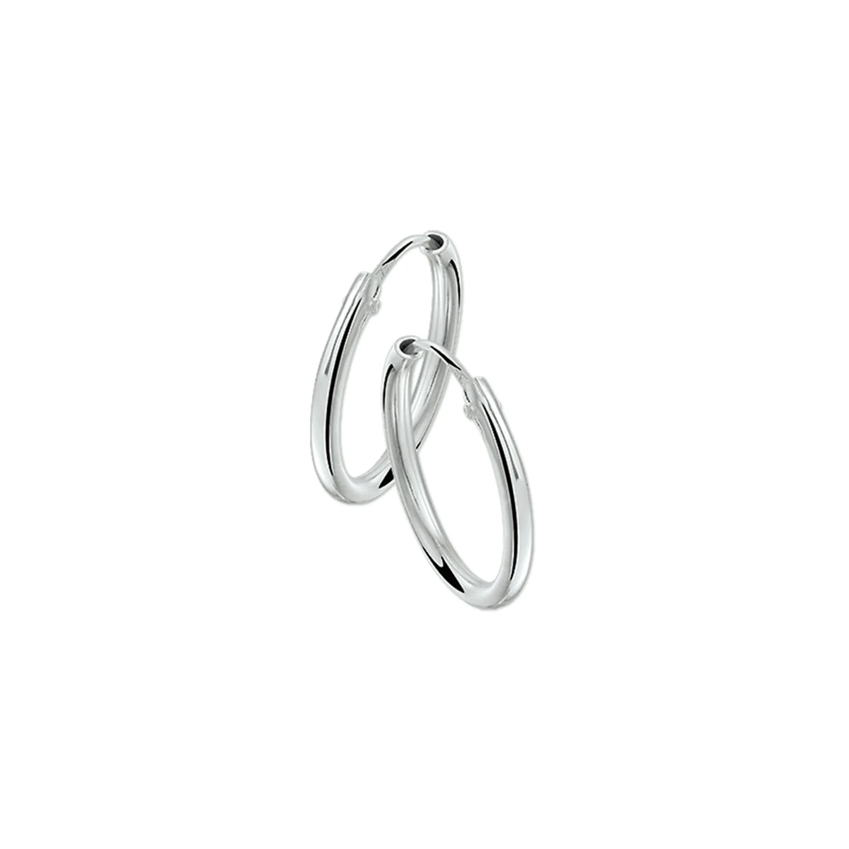 oorringen 2,0 mm ronde buis zilver wit