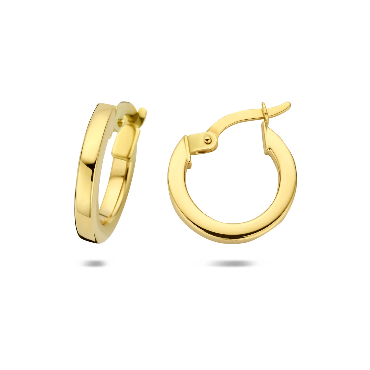 oorringen 2,0 mm vierkant 14K geelgoud