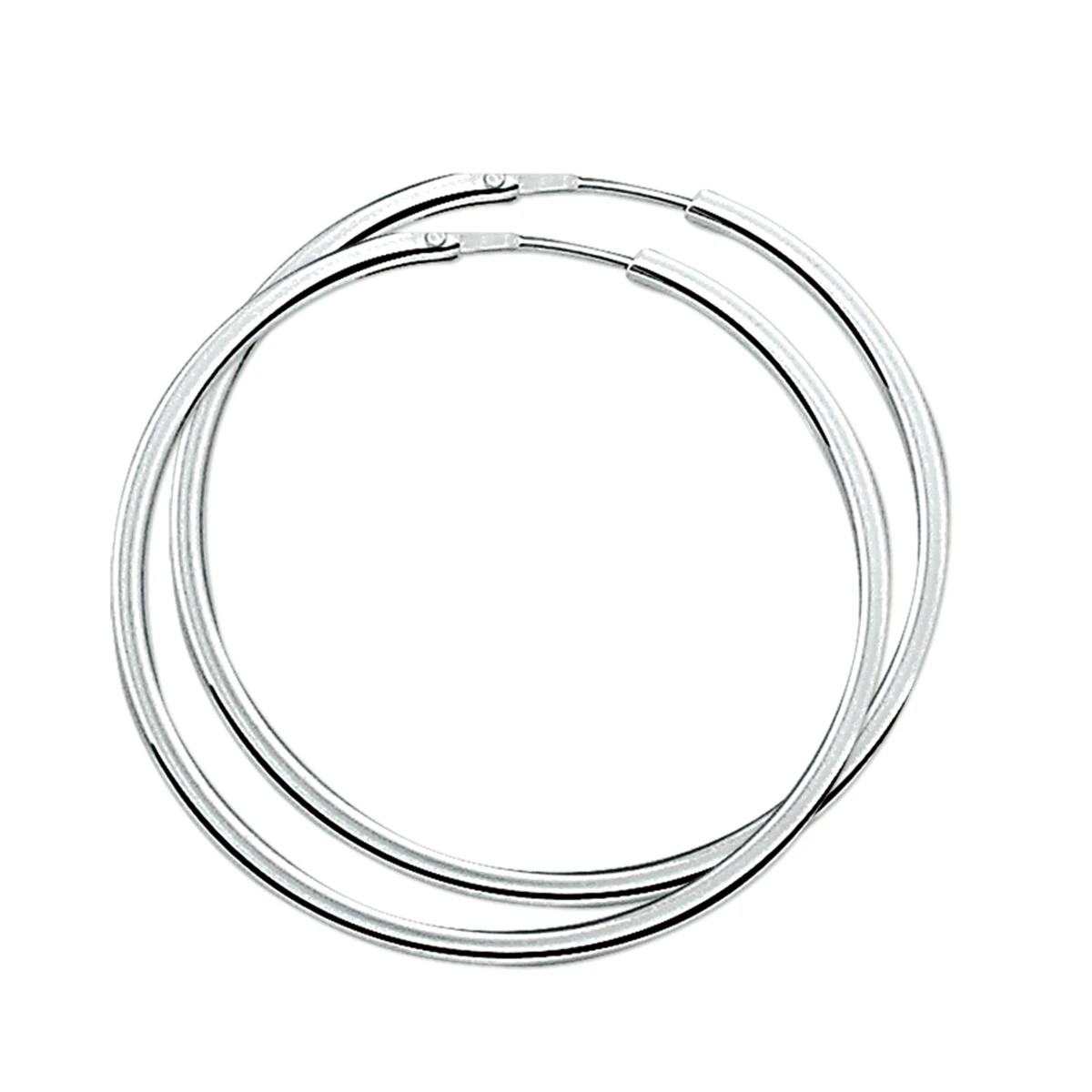 oorringen 2,0 mm vierkante buis zilver gerhodineerd