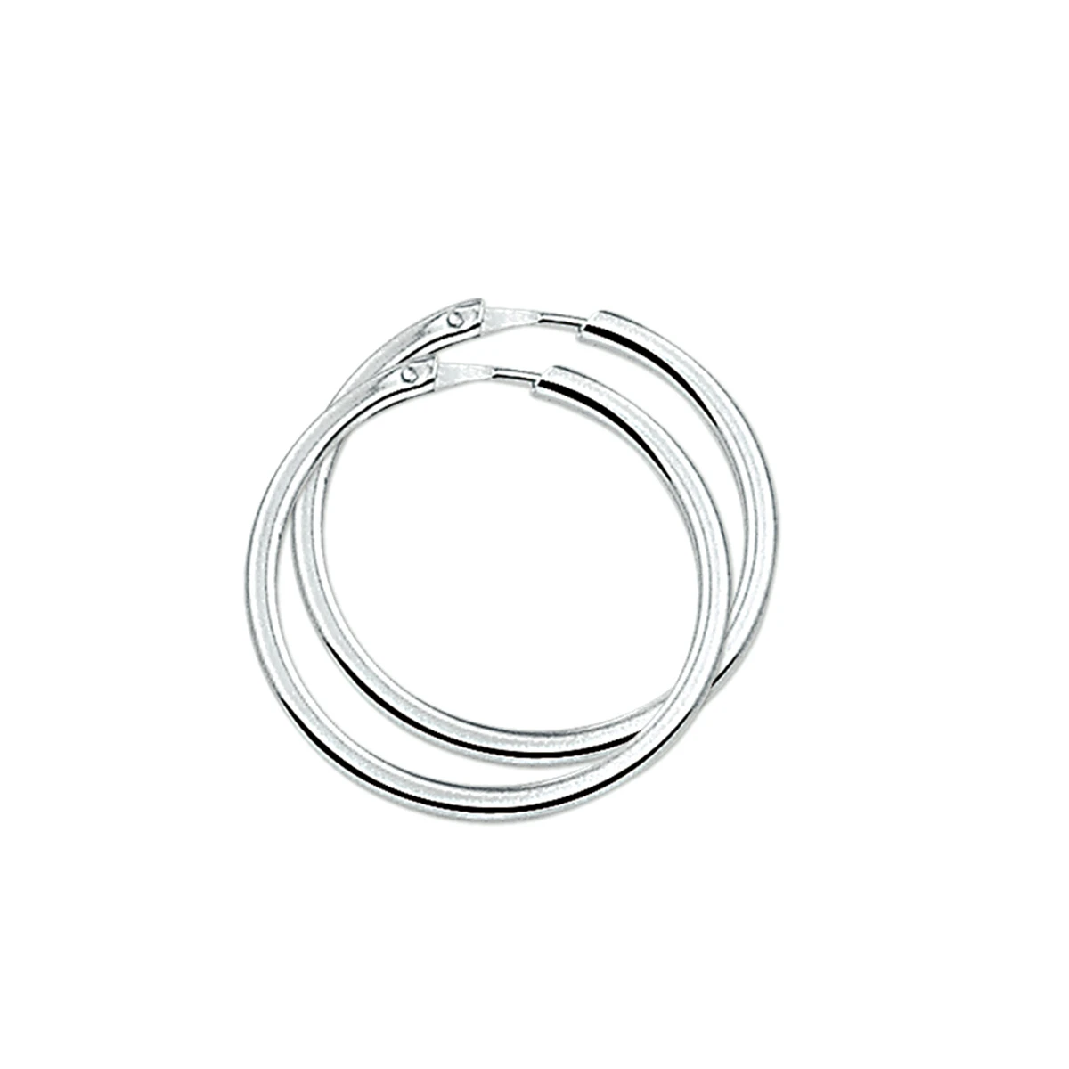 oorringen 2,0 mm vierkante buis zilver gerhodineerd