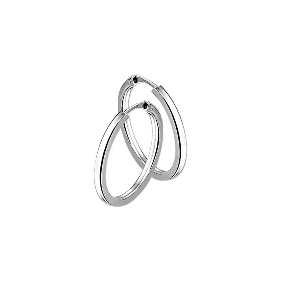 oorringen 2,0 mm vierkante buis zilver gerhodineerd