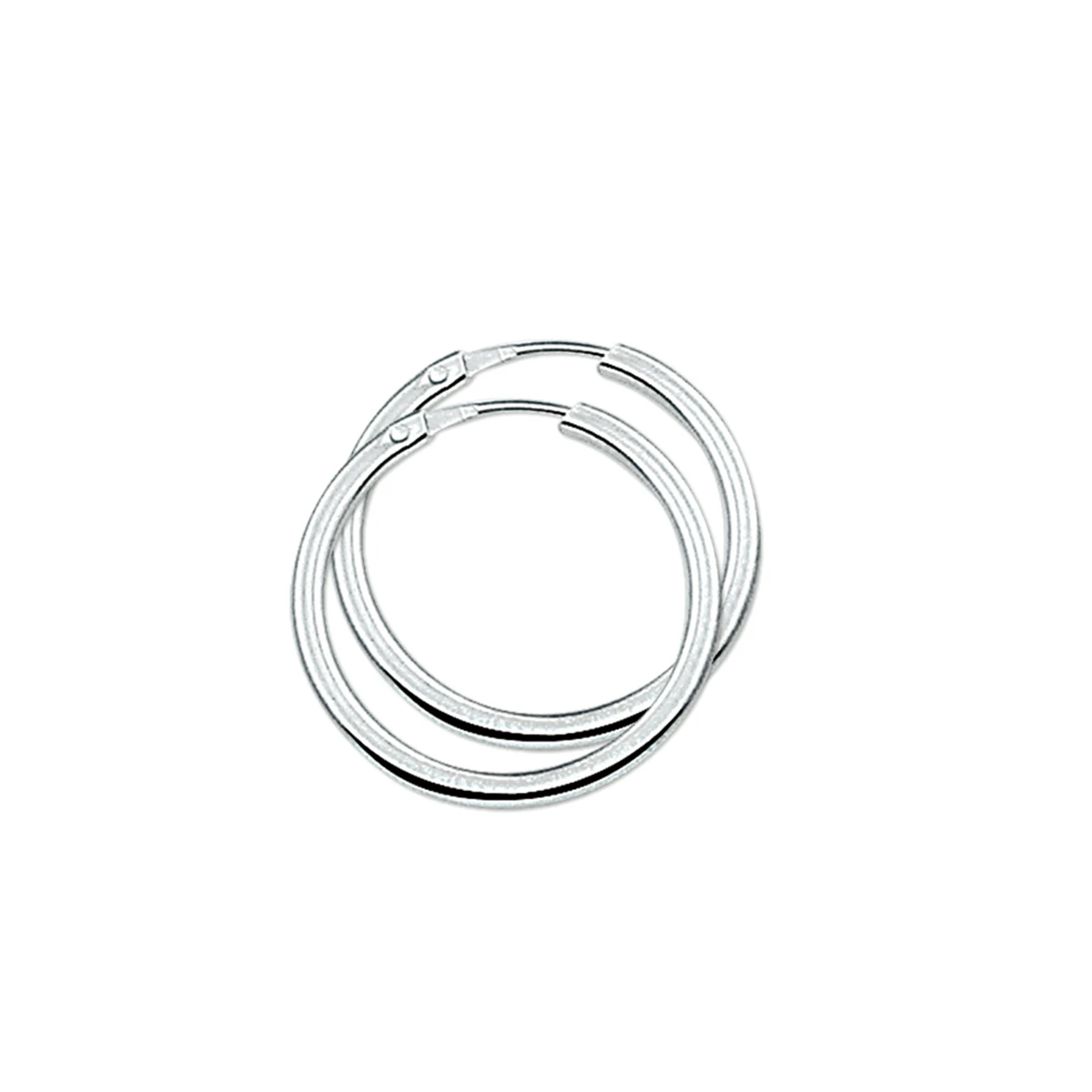 oorringen 2,0 mm vierkante buis zilver gerhodineerd