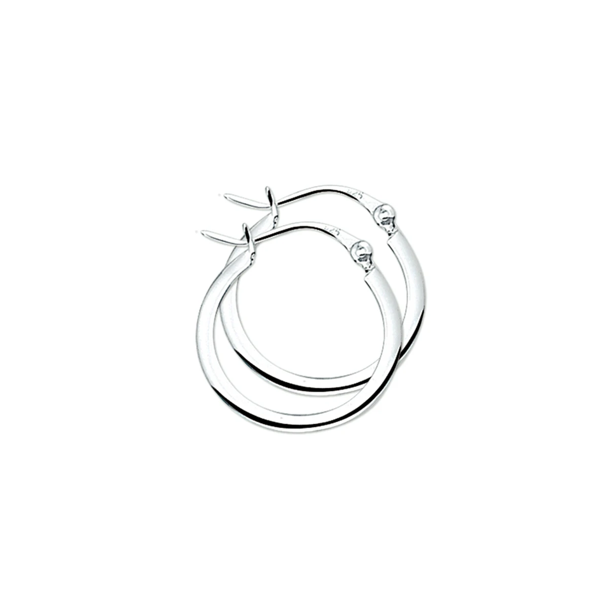 oorringen 2,0 mm vierkante buis zilver wit