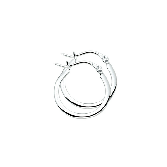 oorringen 2,0 mm vierkante buis zilver wit