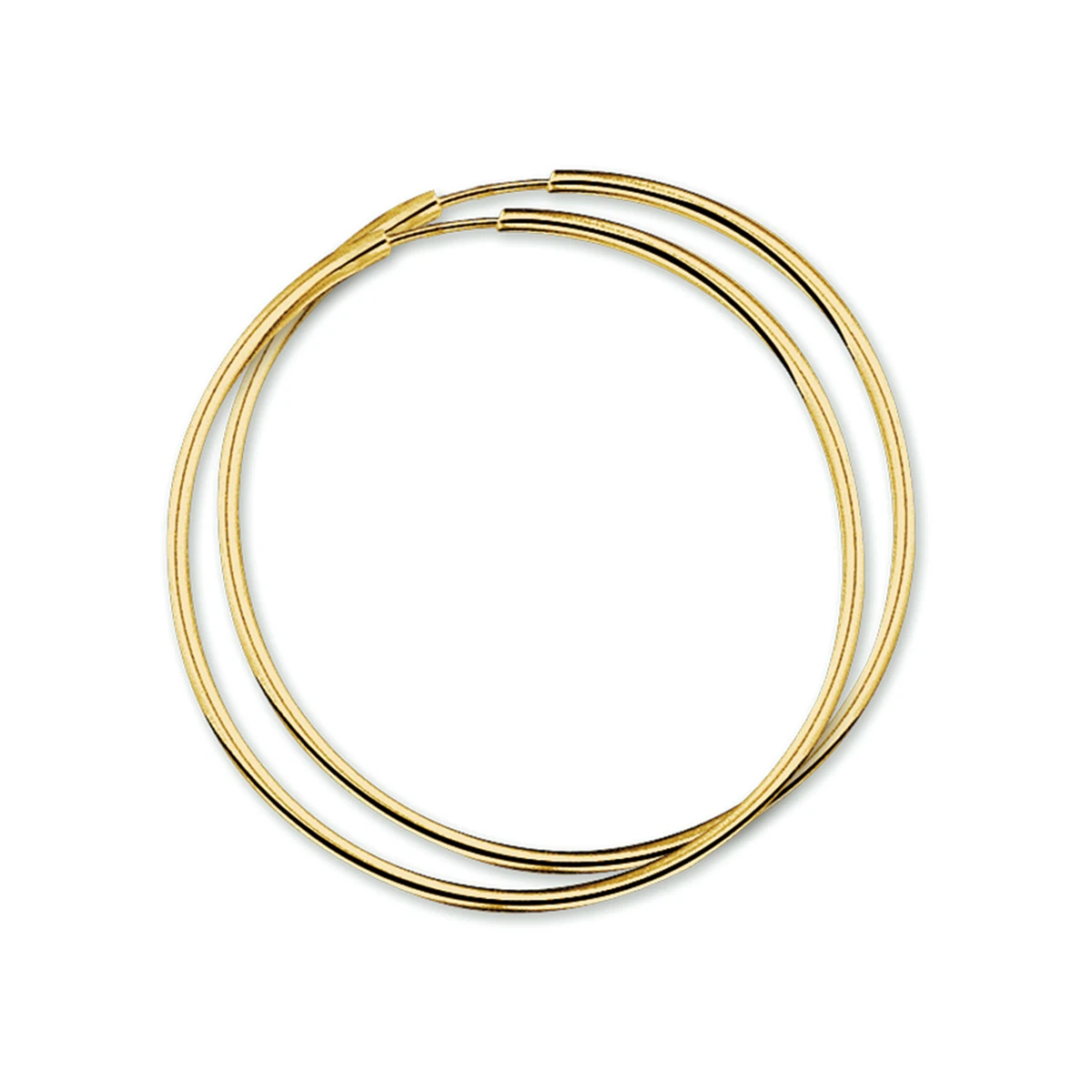 oorringen 2,5 mm ronde buis 14K geelgoud