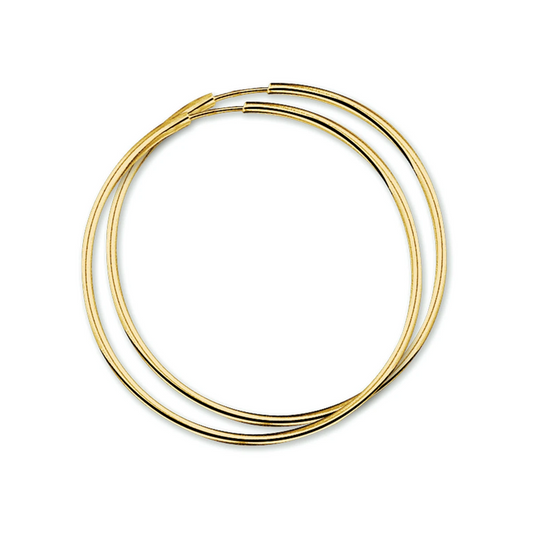 oorringen 2,5 mm ronde buis 14K geelgoud