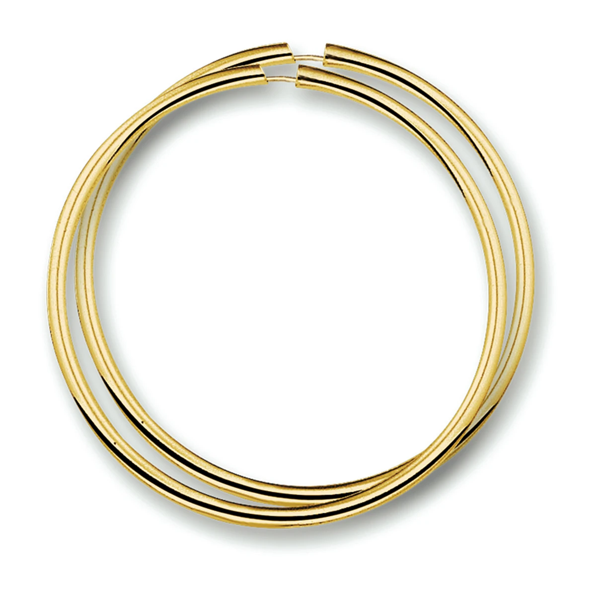 oorringen 2,5 mm ronde buis 14K geelgoud