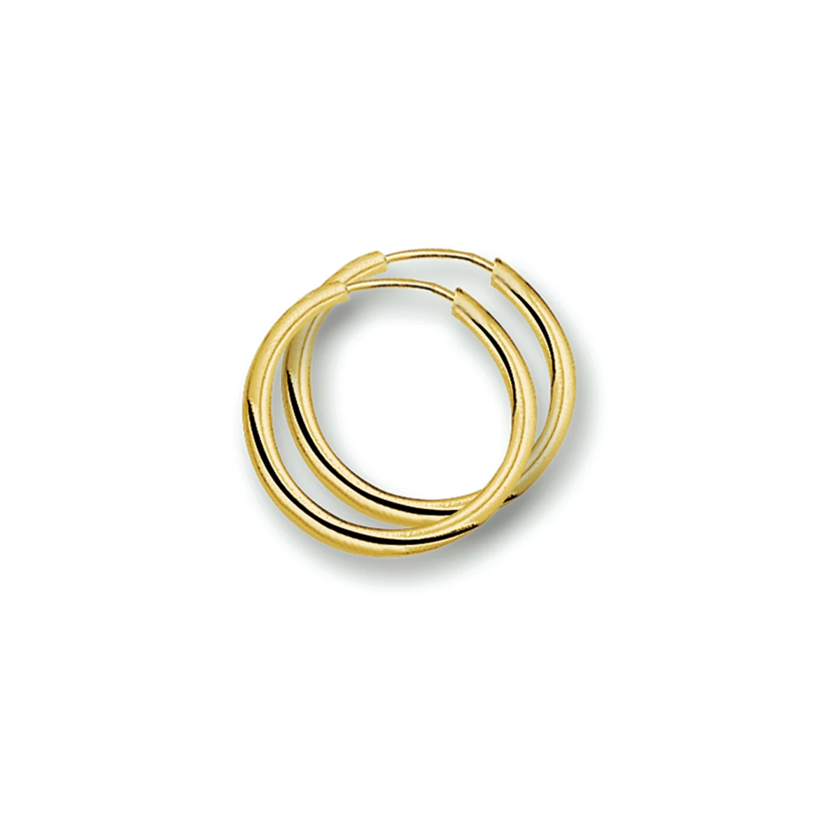 oorringen 2,5 mm ronde buis 14K geelgoud