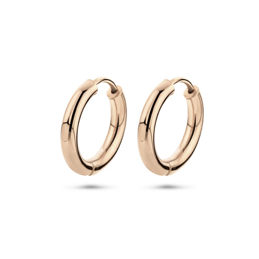 oorringen 2,5 mm ronde buis 14K roségoud