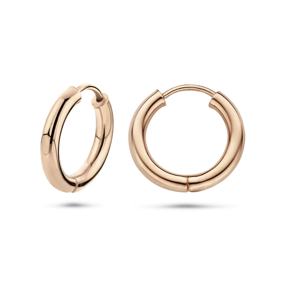 oorringen 2,5 mm ronde buis 14K roségoud