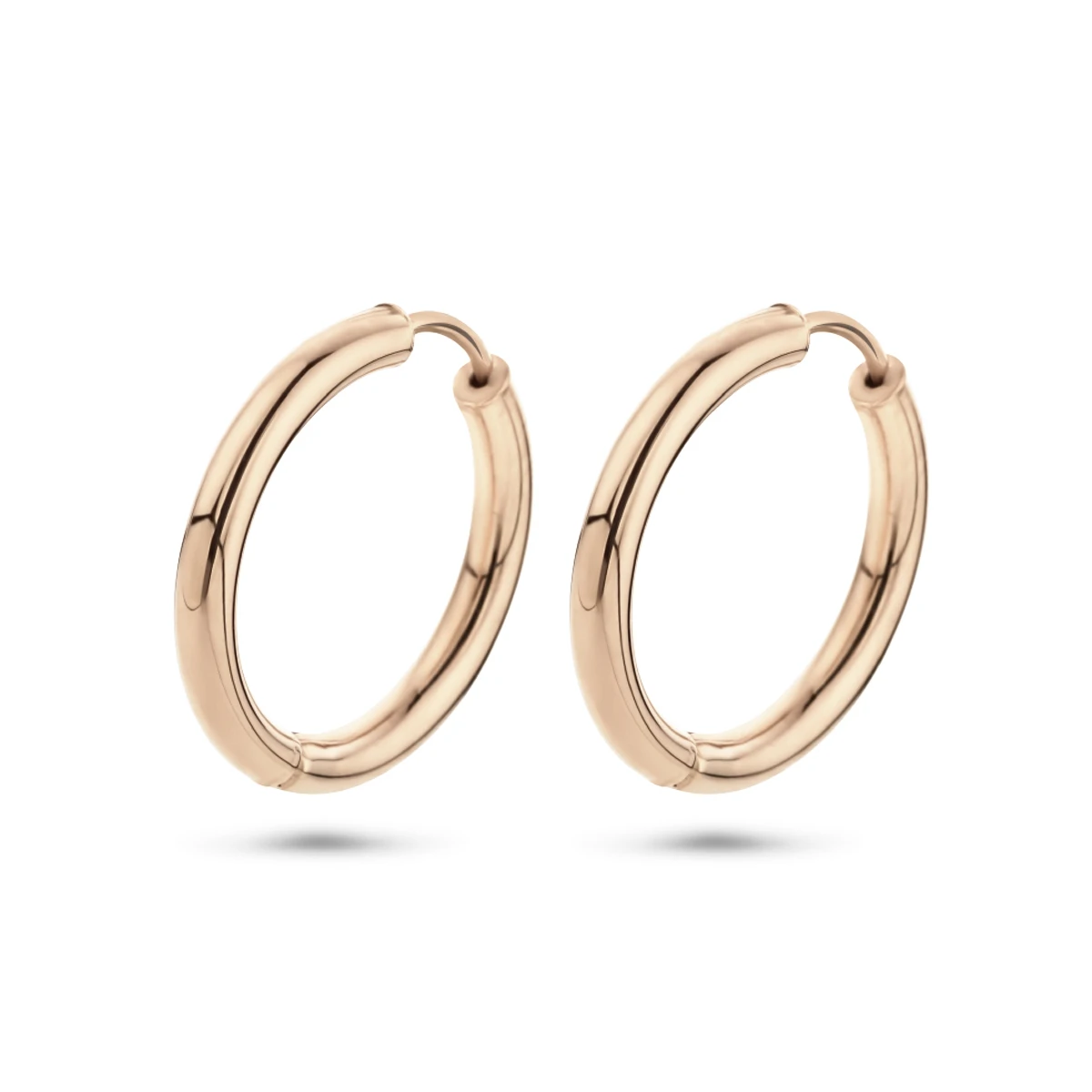 oorringen 2,5 mm ronde buis 14K roségoud