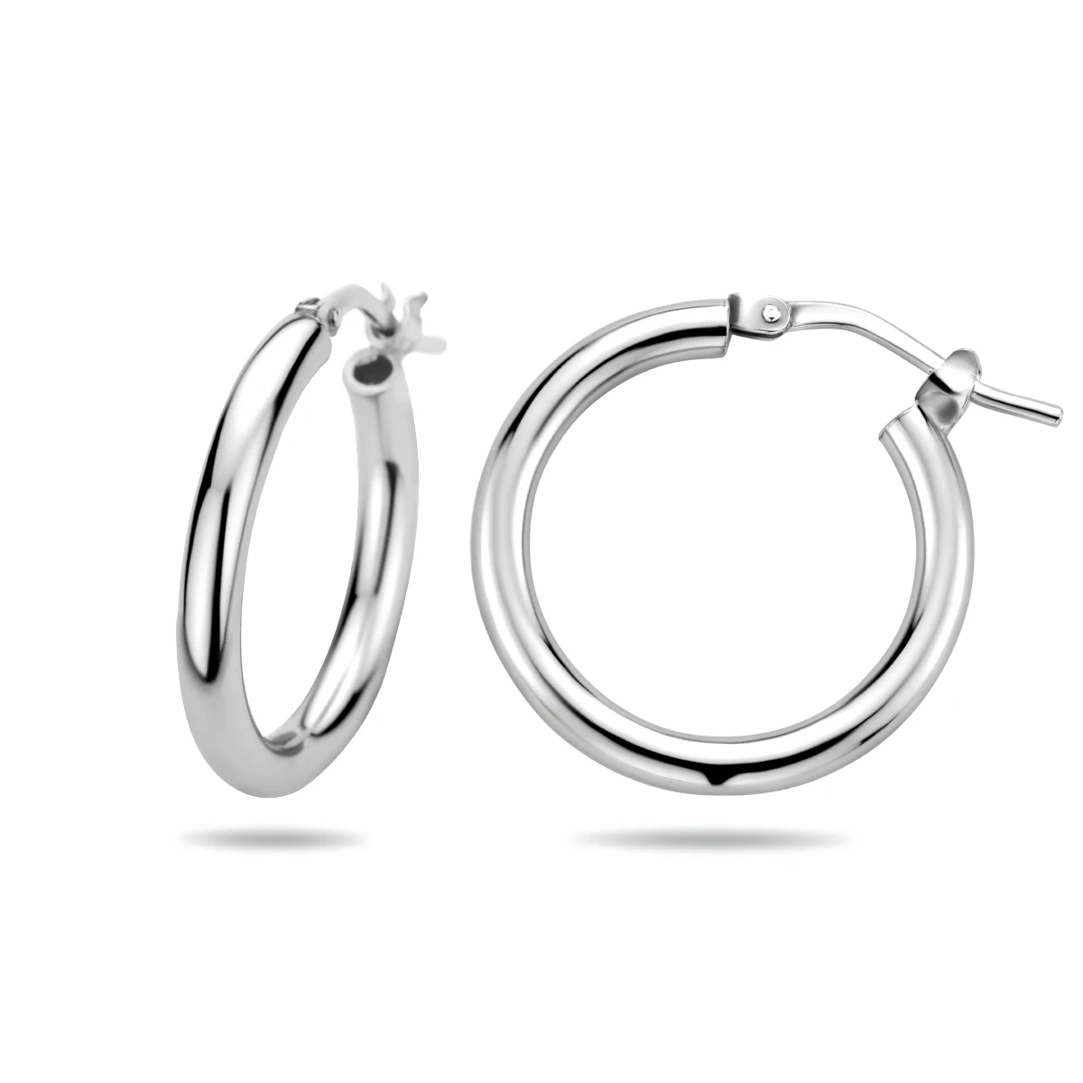 oorringen 2,5 mm ronde buis zilver gerhodineerd
