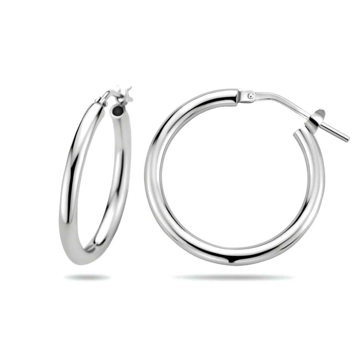 oorringen 2,5 mm ronde buis zilver gerhodineerd