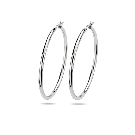 oorringen 2,5 mm ronde buis zilver gerhodineerd