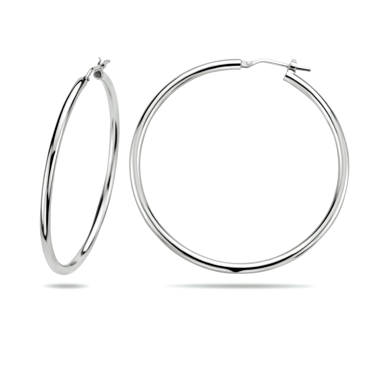 oorringen 2,5 mm ronde buis zilver gerhodineerd