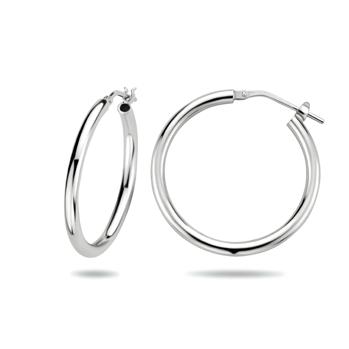 oorringen 2,5 mm ronde buis zilver gerhodineerd