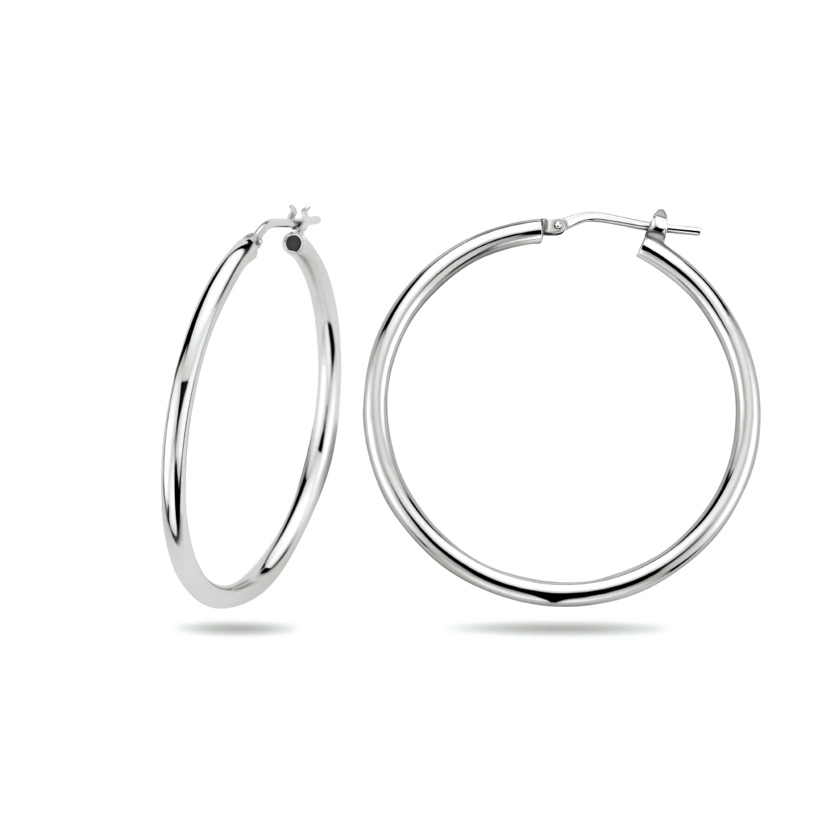 oorringen 2,5 mm ronde buis zilver gerhodineerd
