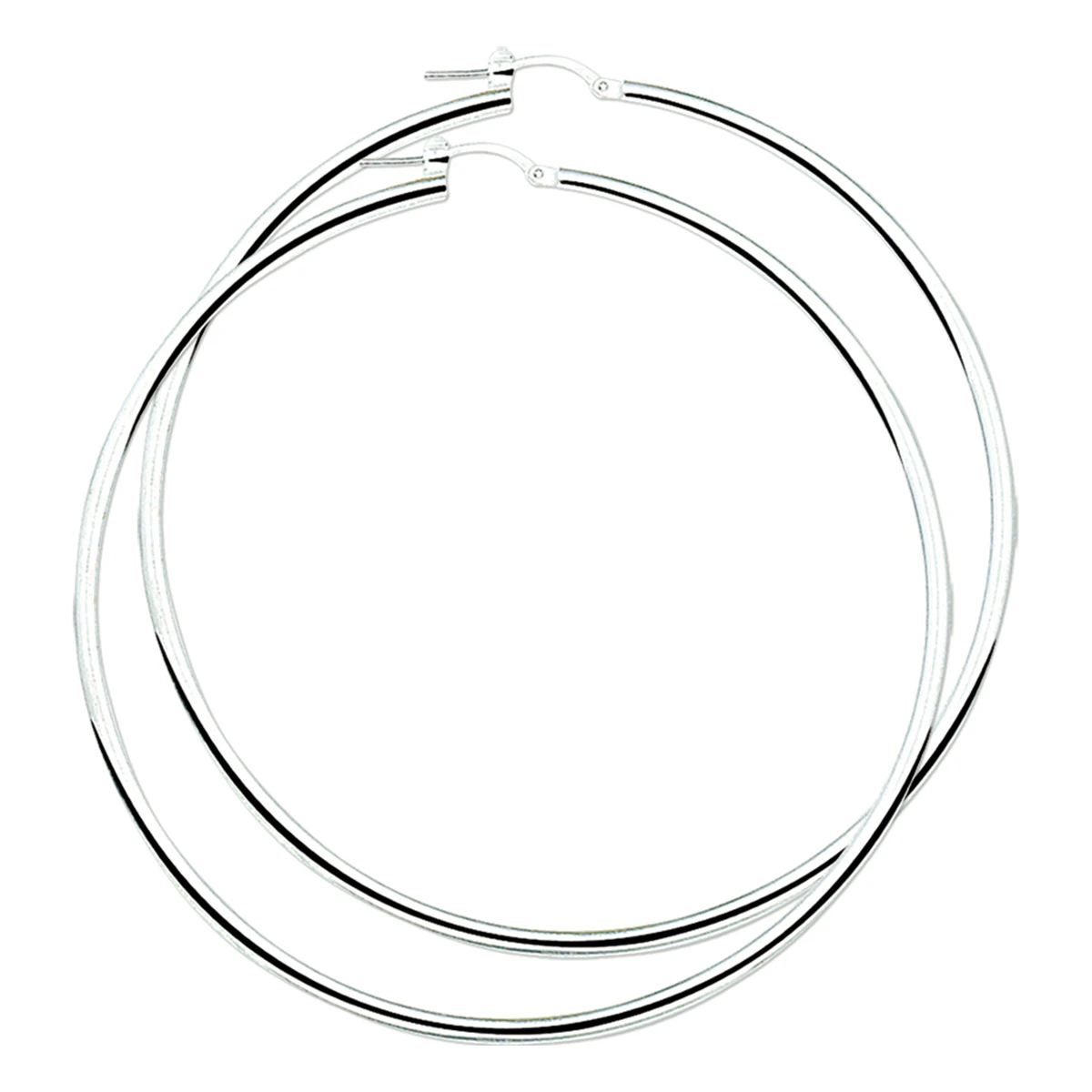 oorringen 2,5 mm ronde buis zilver wit
