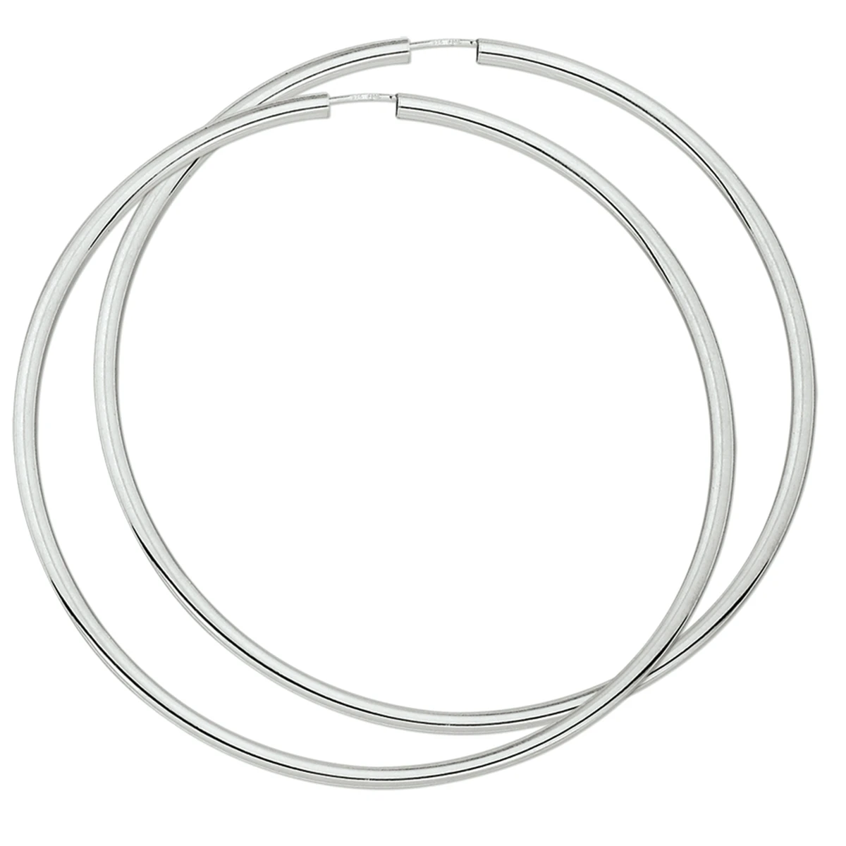 oorringen 2,5 mm ronde buis zilver wit