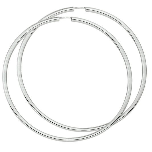 oorringen 2,5 mm ronde buis zilver wit