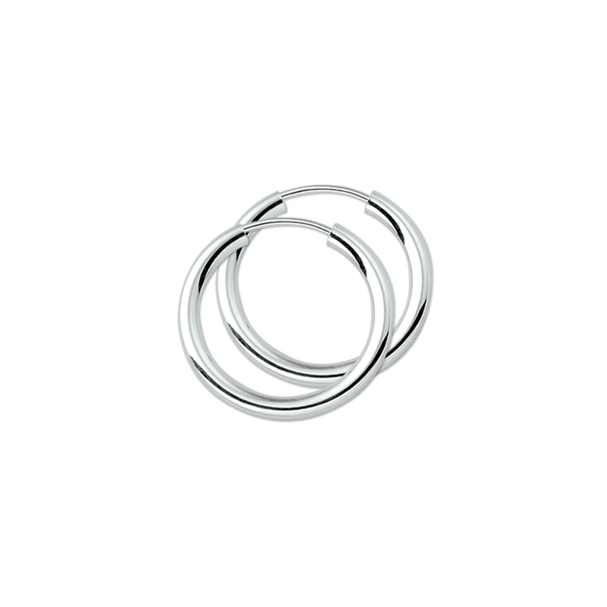 oorringen 2,5 mm ronde buis zilver wit