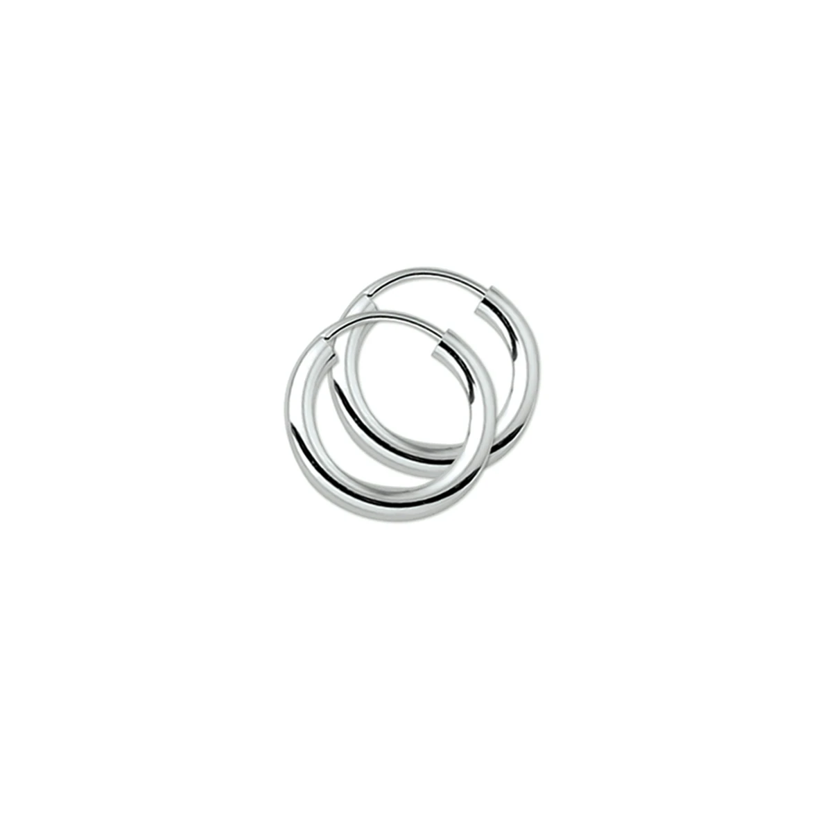 oorringen 2,5 mm ronde buis zilver wit