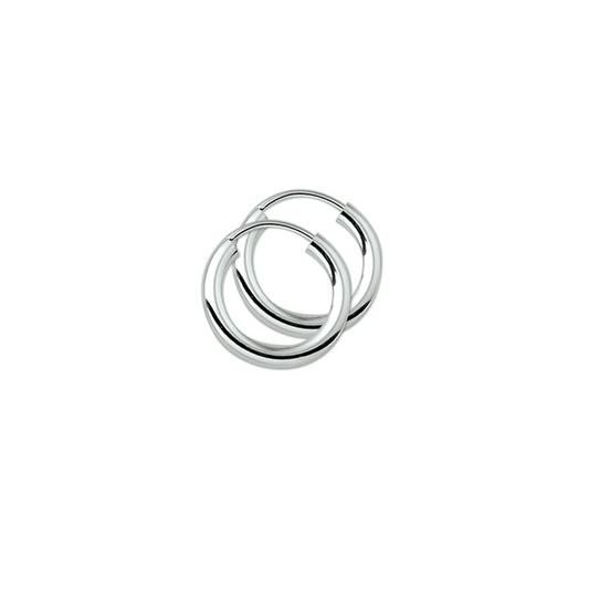 oorringen 2,5 mm ronde buis zilver wit