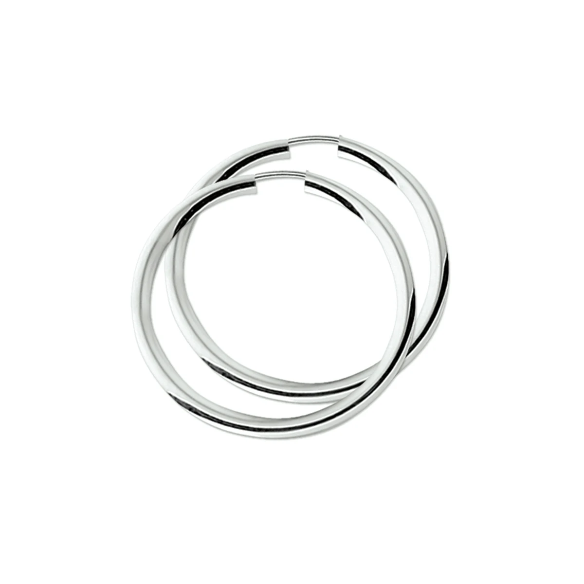 oorringen 2,5 mm ronde buis zilver wit