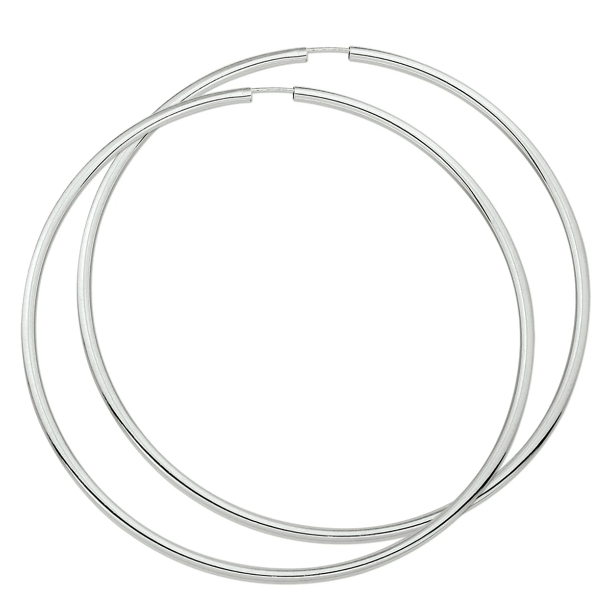 oorringen 2,5 mm ronde buis zilver wit