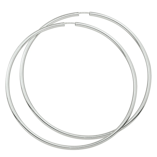 oorringen 2,5 mm ronde buis zilver wit