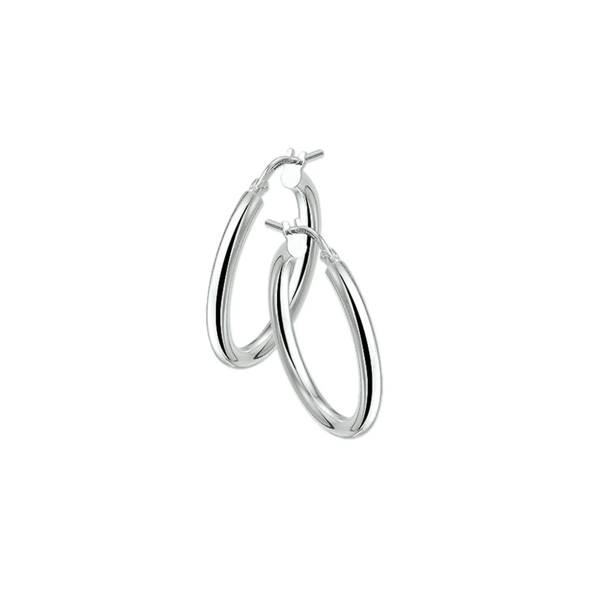 oorringen 2,5 mm ronde buis zilver wit