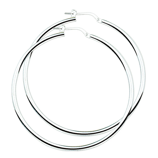 oorringen 2,5 mm ronde buis zilver wit