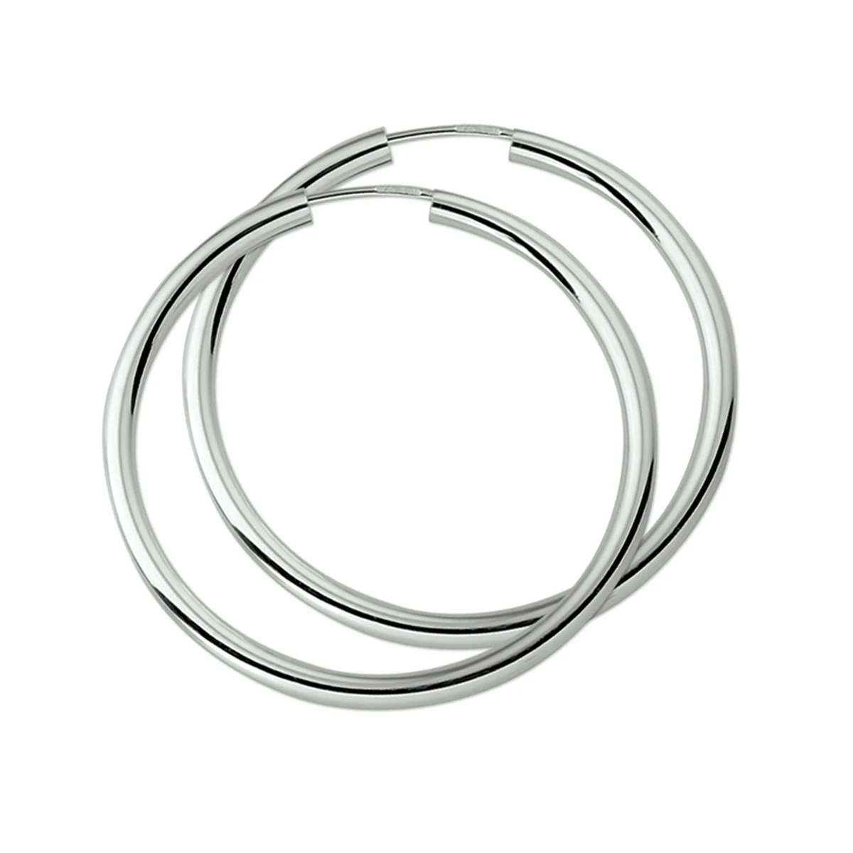 oorringen 2,5 mm ronde buis zilver wit