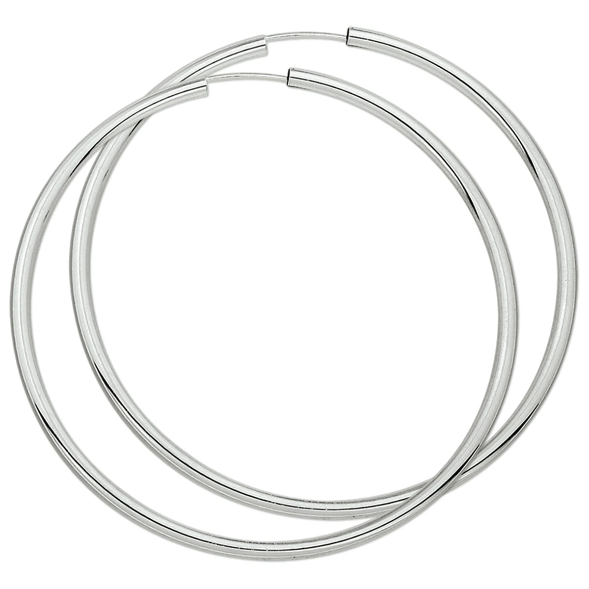 oorringen 2,5 mm ronde buis zilver wit