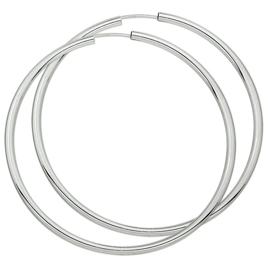 oorringen 2,5 mm ronde buis zilver wit