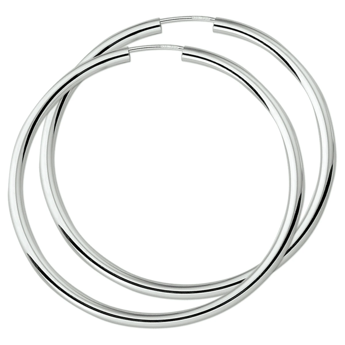 oorringen 2,5 mm ronde buis zilver wit