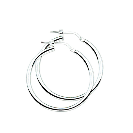 oorringen 2,5 mm ronde buis zilver wit