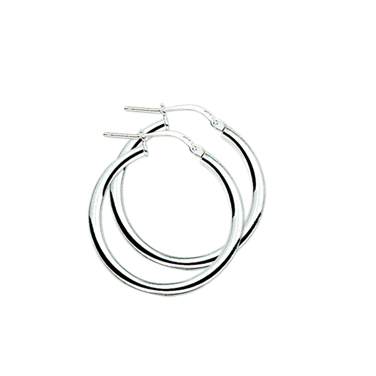 oorringen 2,5 mm ronde buis zilver wit