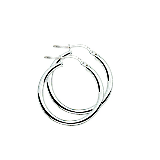 oorringen 2,5 mm ronde buis zilver wit