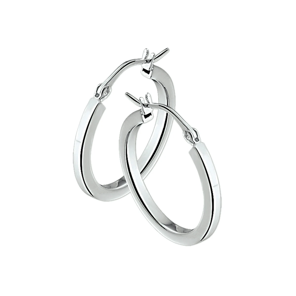 oorringen 2,5 mm vierkante buis zilver wit