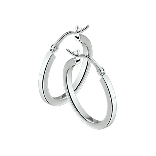oorringen 2,5 mm vierkante buis zilver wit