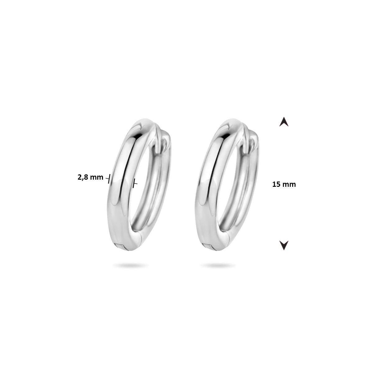 oorringen 2,8 mm voor oorringhangers zilver gerhodineerd