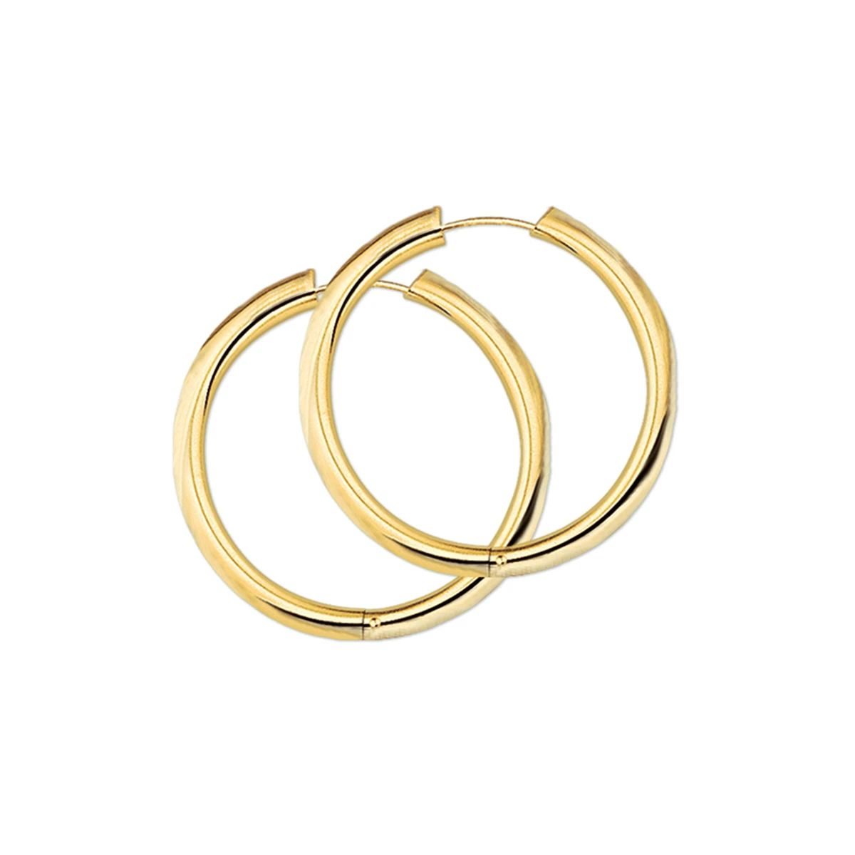 oorringen 3,0 mm ronde buis 14K geelgoud